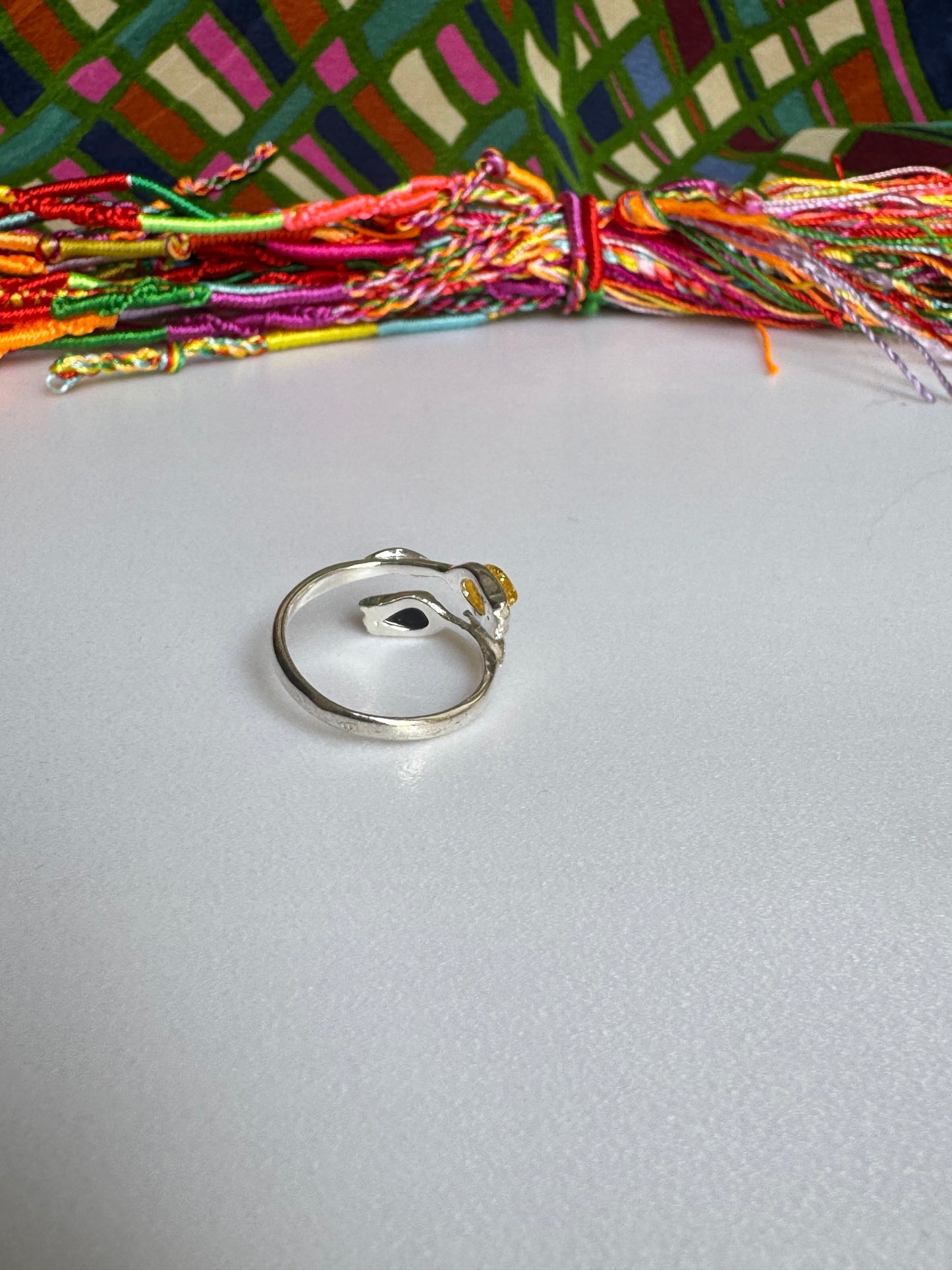 925 silver amber ring size 19 adjustable 53A