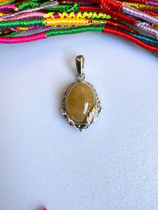 C19 amber 925 silver pendant