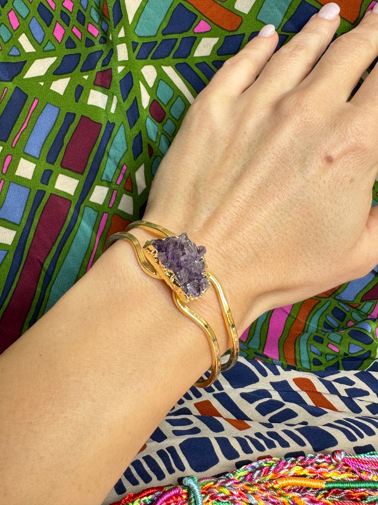 Golden druze amethyst bracelet 3