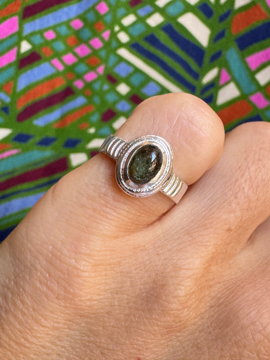 925 Silber Turmalin Ring Größe 11 - TA19