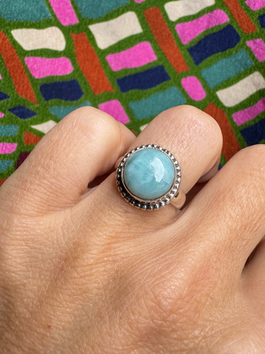925 silver larimar ring size 12/13 1L
