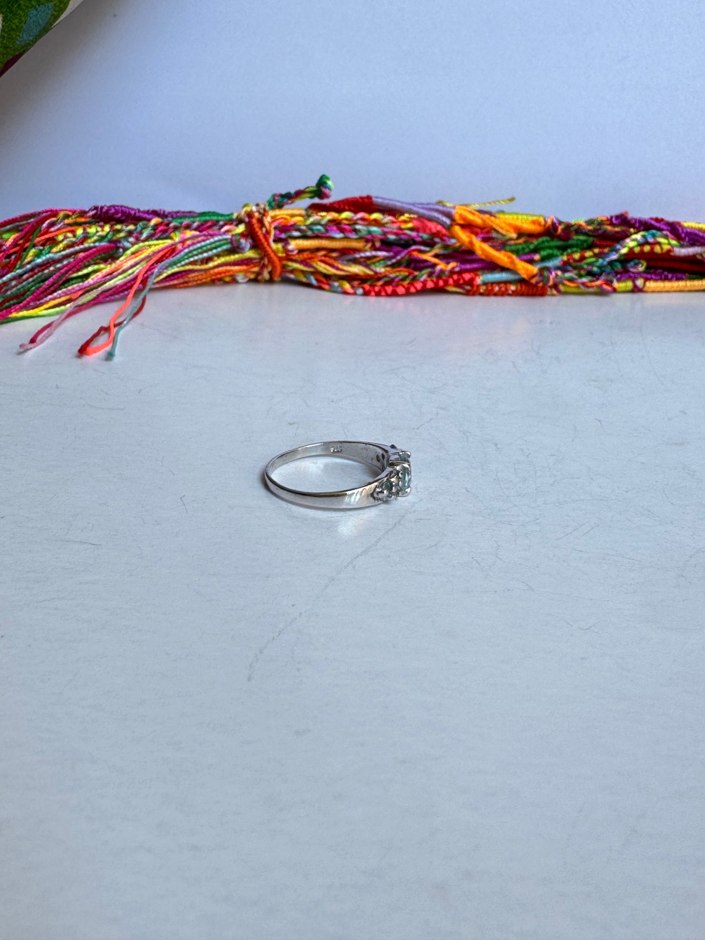 Anello argento 925 acquamarina misura 14 - 2UM