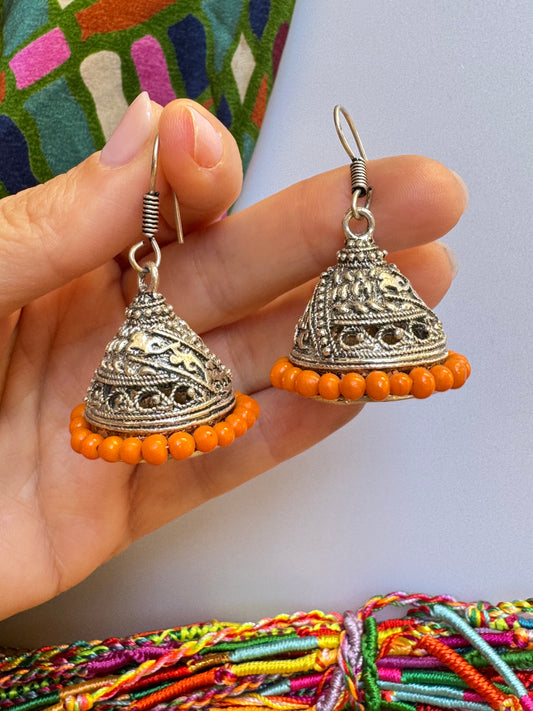 Orecchini campanella India arancione