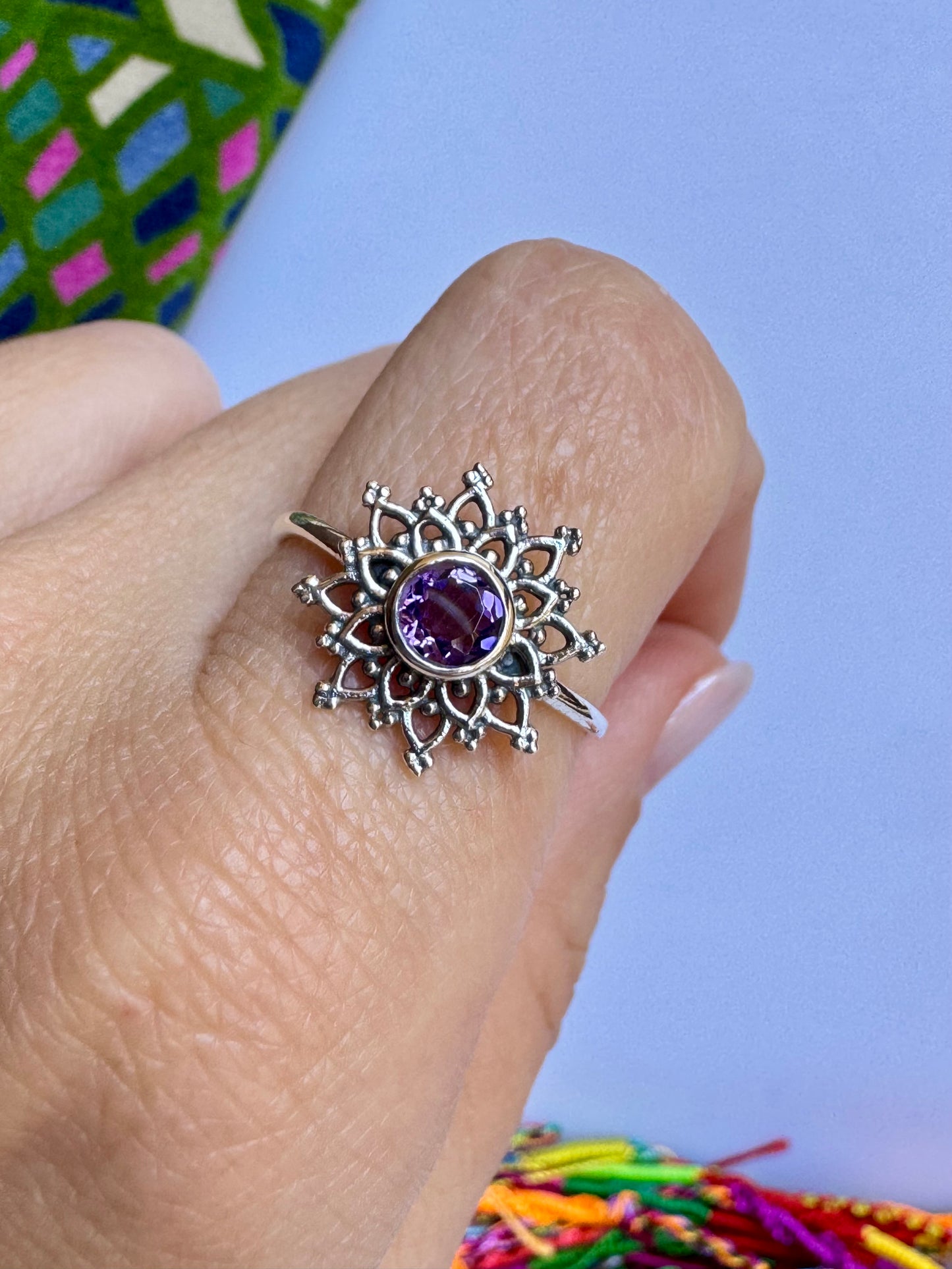 Anello argento 925 ametista misura 19/20 - 1UM