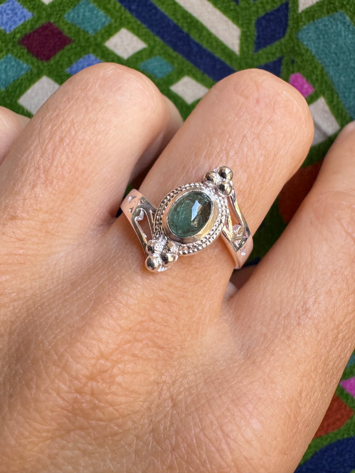 925 Silber Turmalin Ring Größe 17/18 - TA28