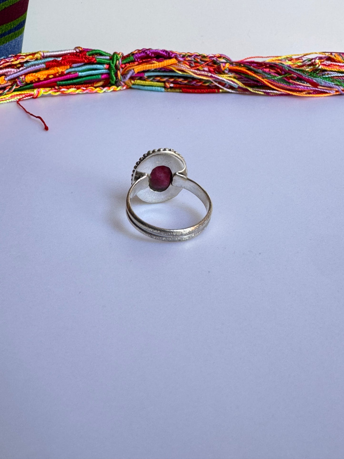 Anello argento 925 radice di rubino misura 23/24 M2