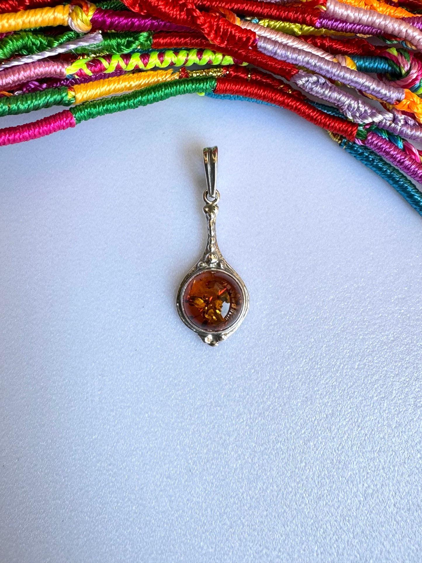 C17 amber 925 silver pendant