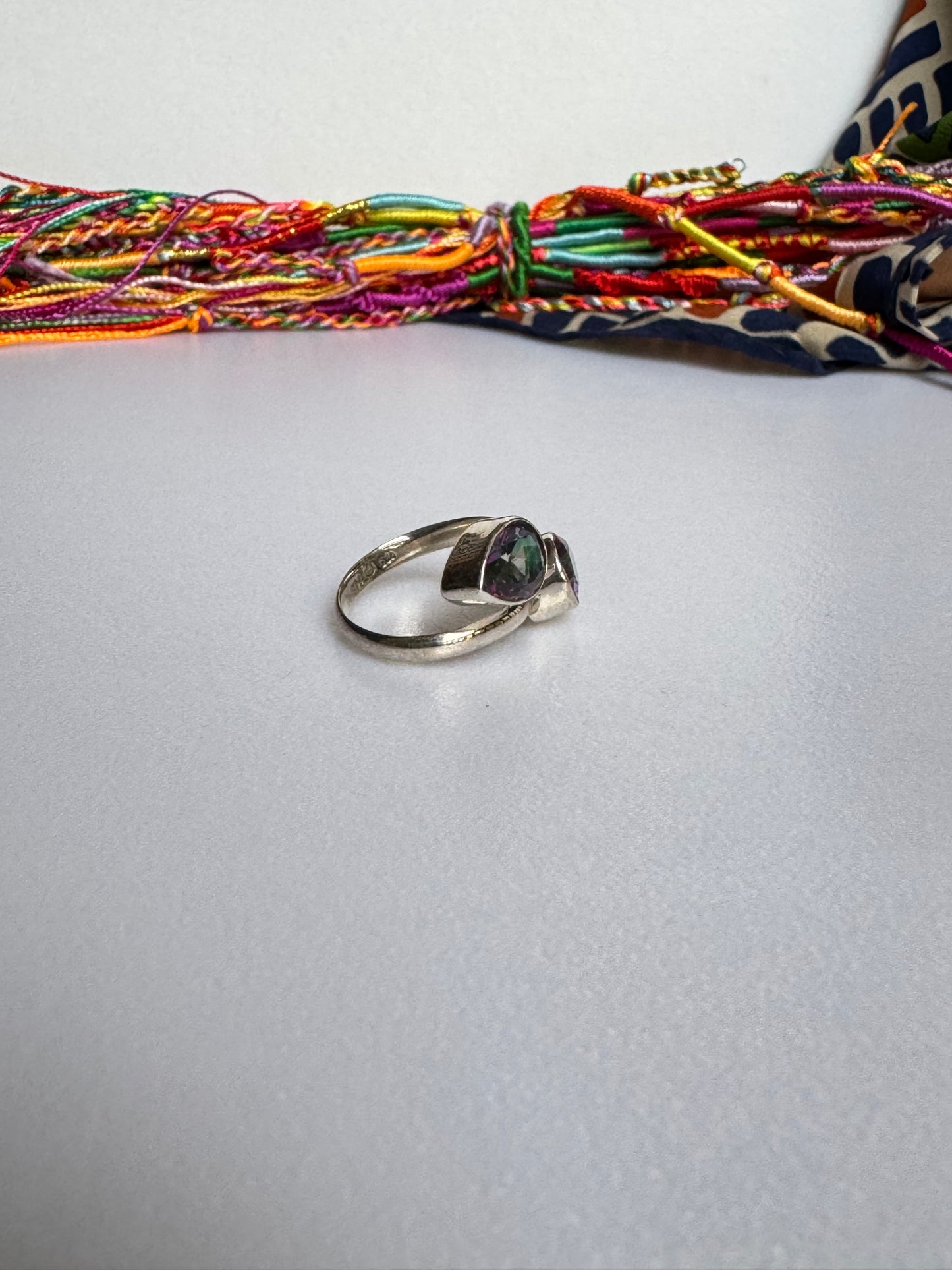 Anello argento 925 mystic stone regolabile M1