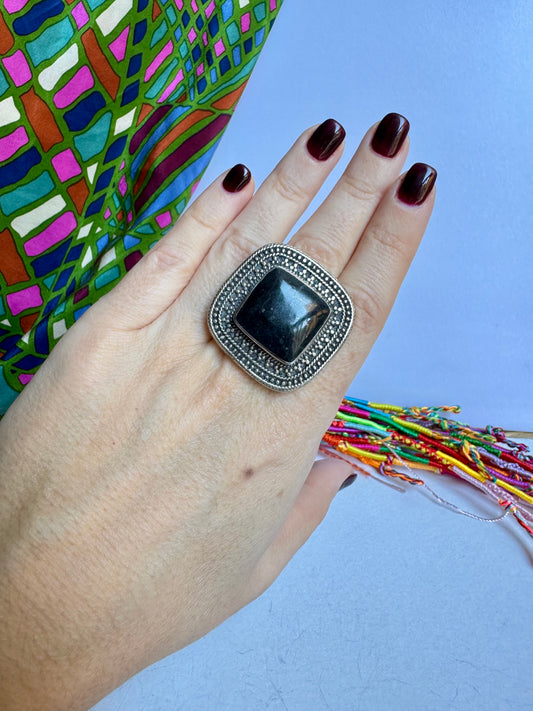 Anello antico pietra agata vintage regolabile