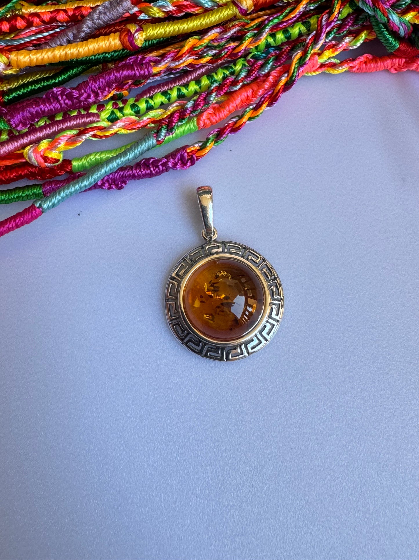 Amber 925 silver pendant