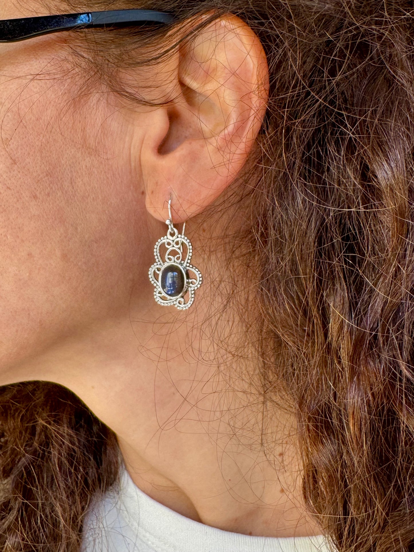 925 silver labradorite earrings D1