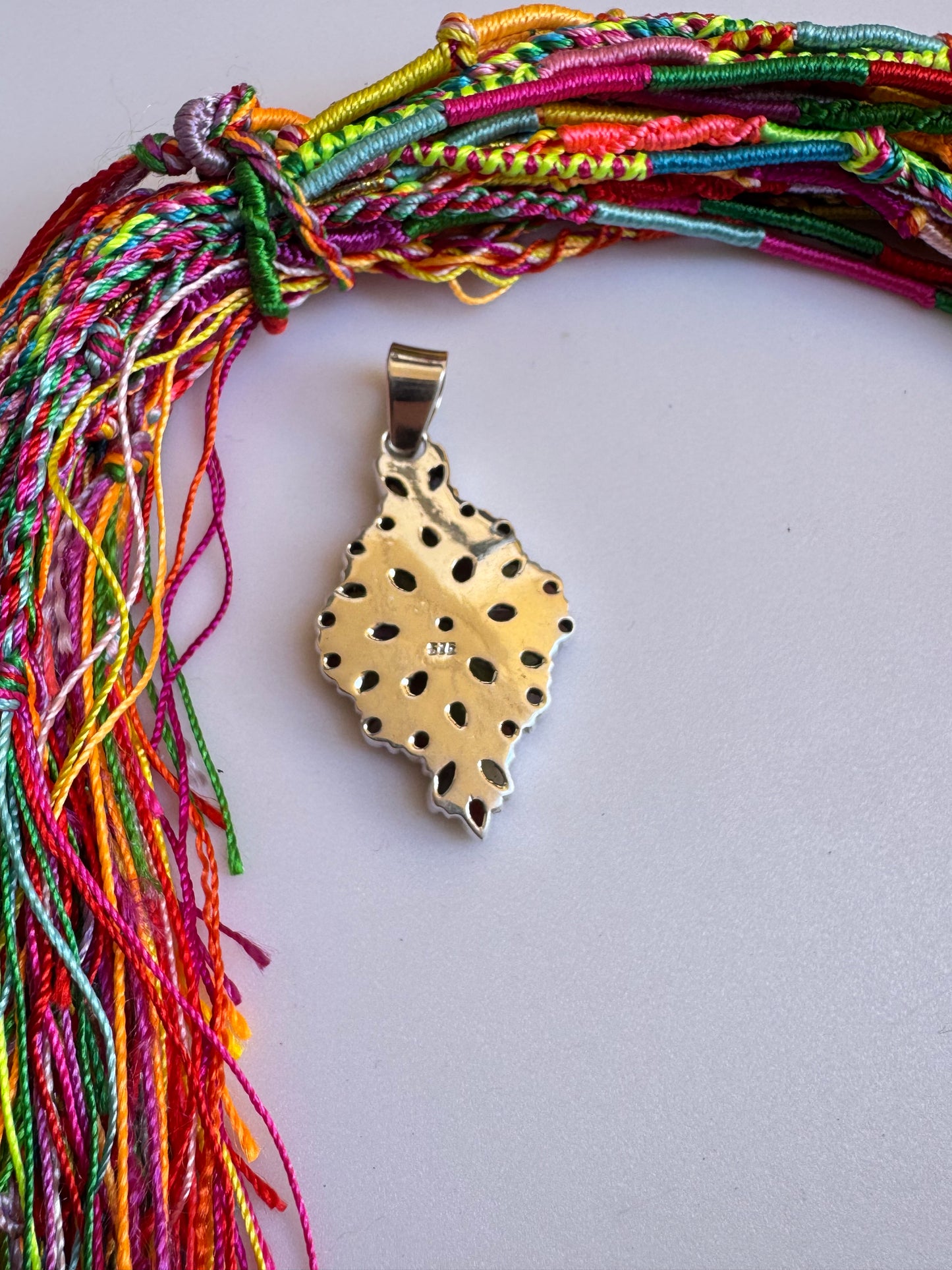 925 silver multi-stone pendant 20L