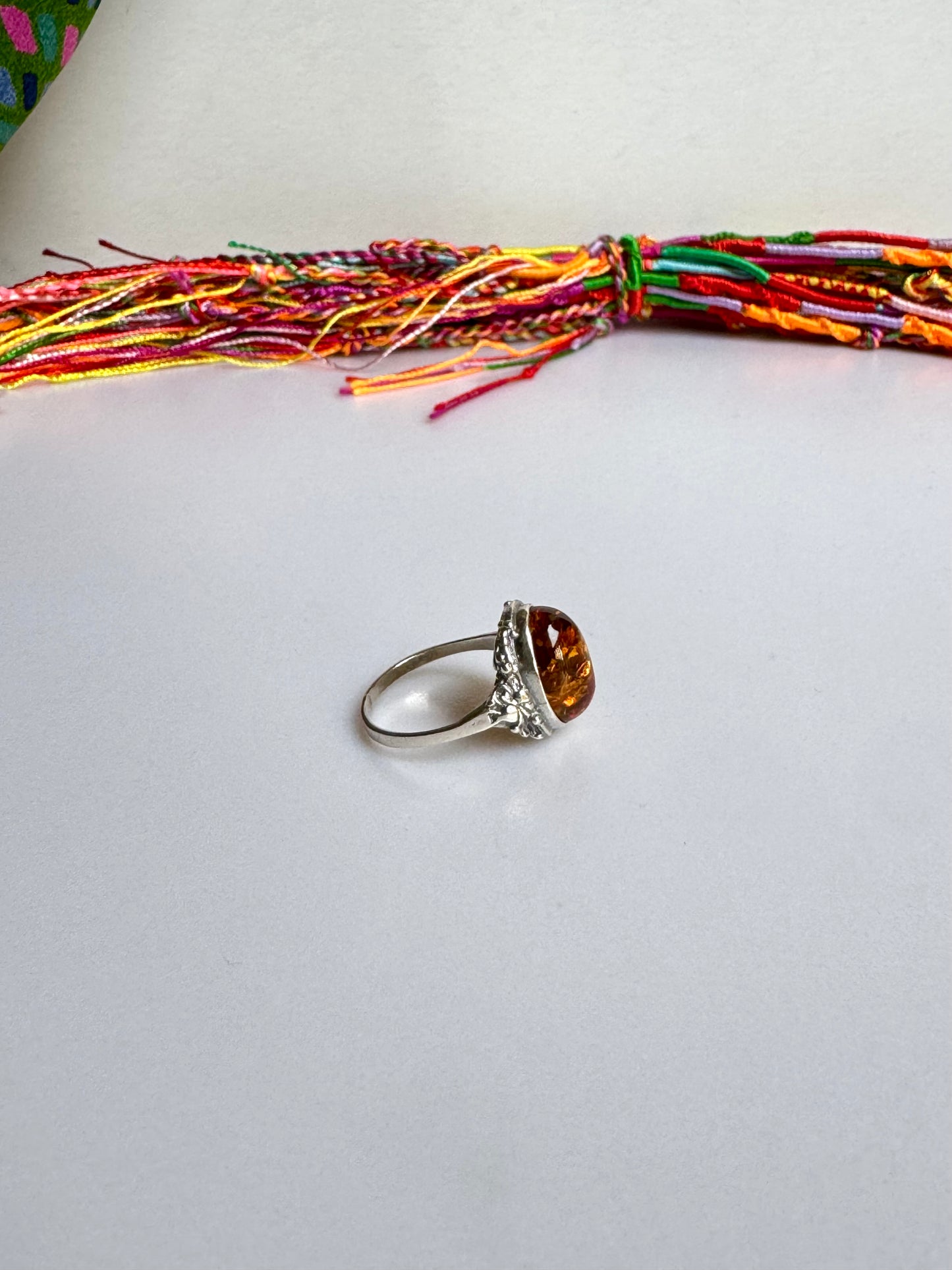 Anello argento 925 ambra misura 18 - 24AMB