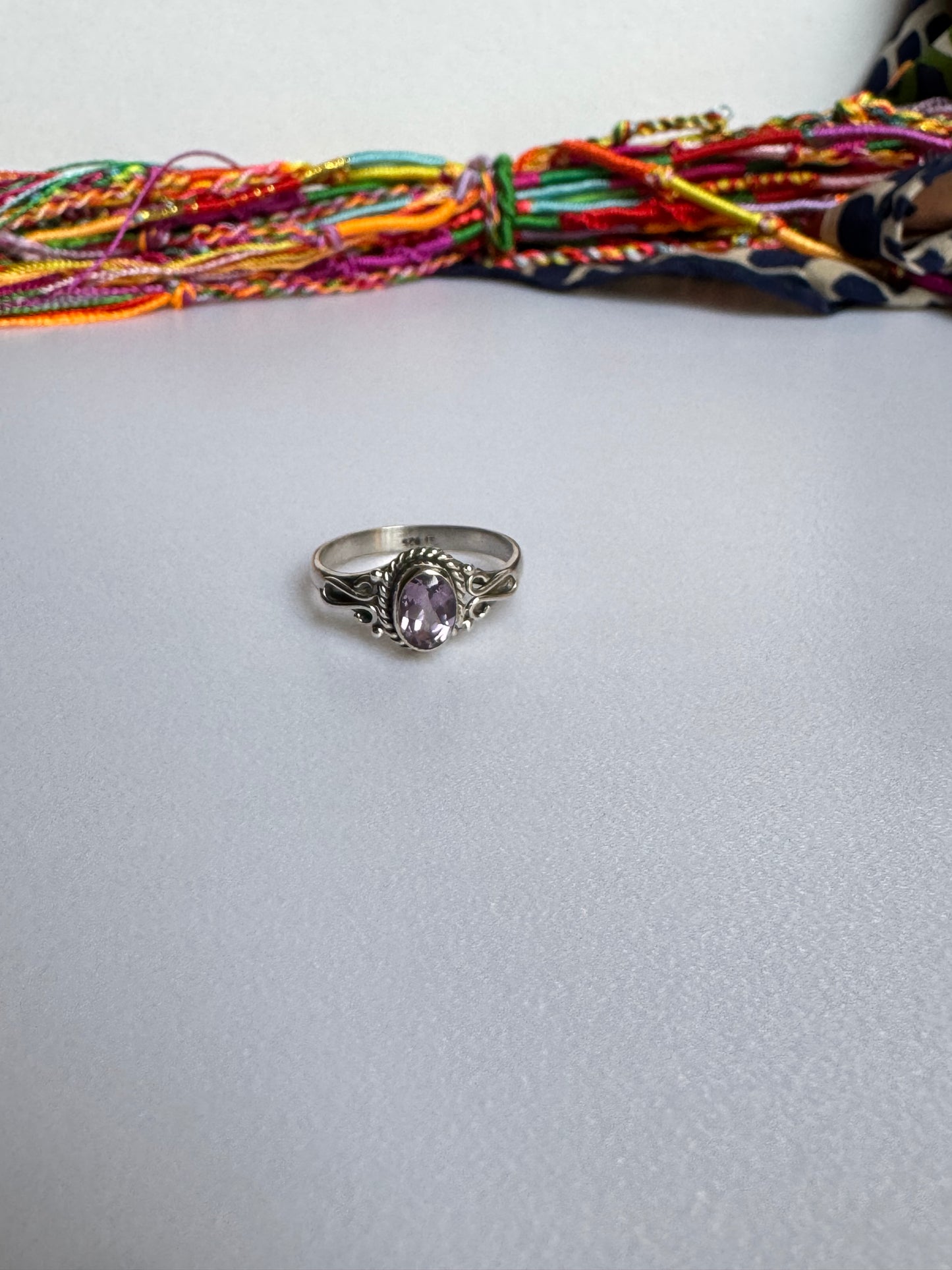 Anello argento 925 ametista misura 19 - 6AME