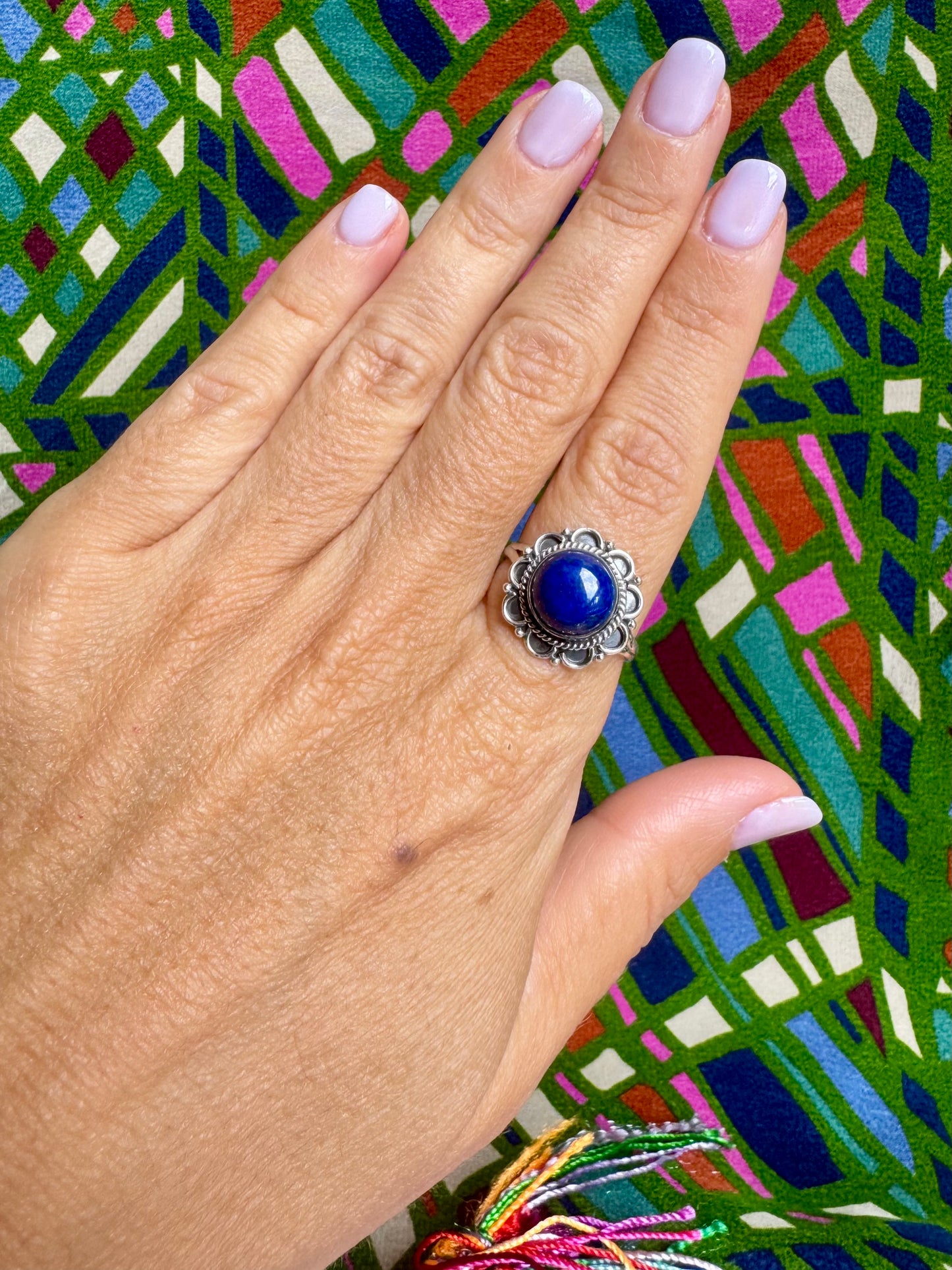 925 silver lapis lazuli ring size 21/22 - G27