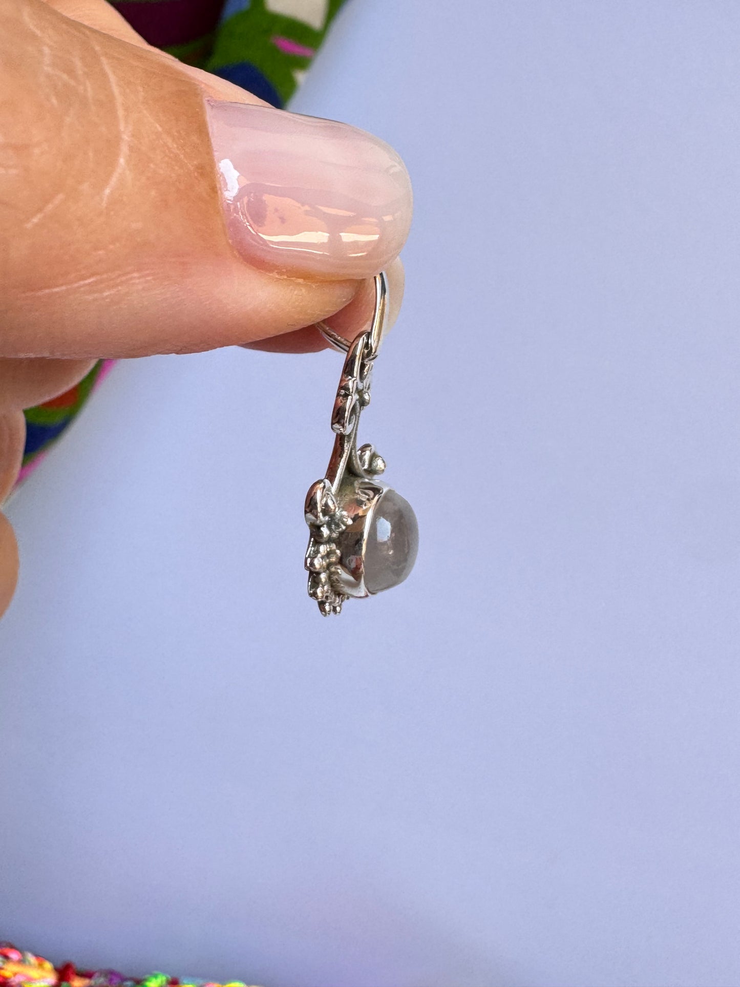 Ciondolo argento 925 quarzo rosa 37K