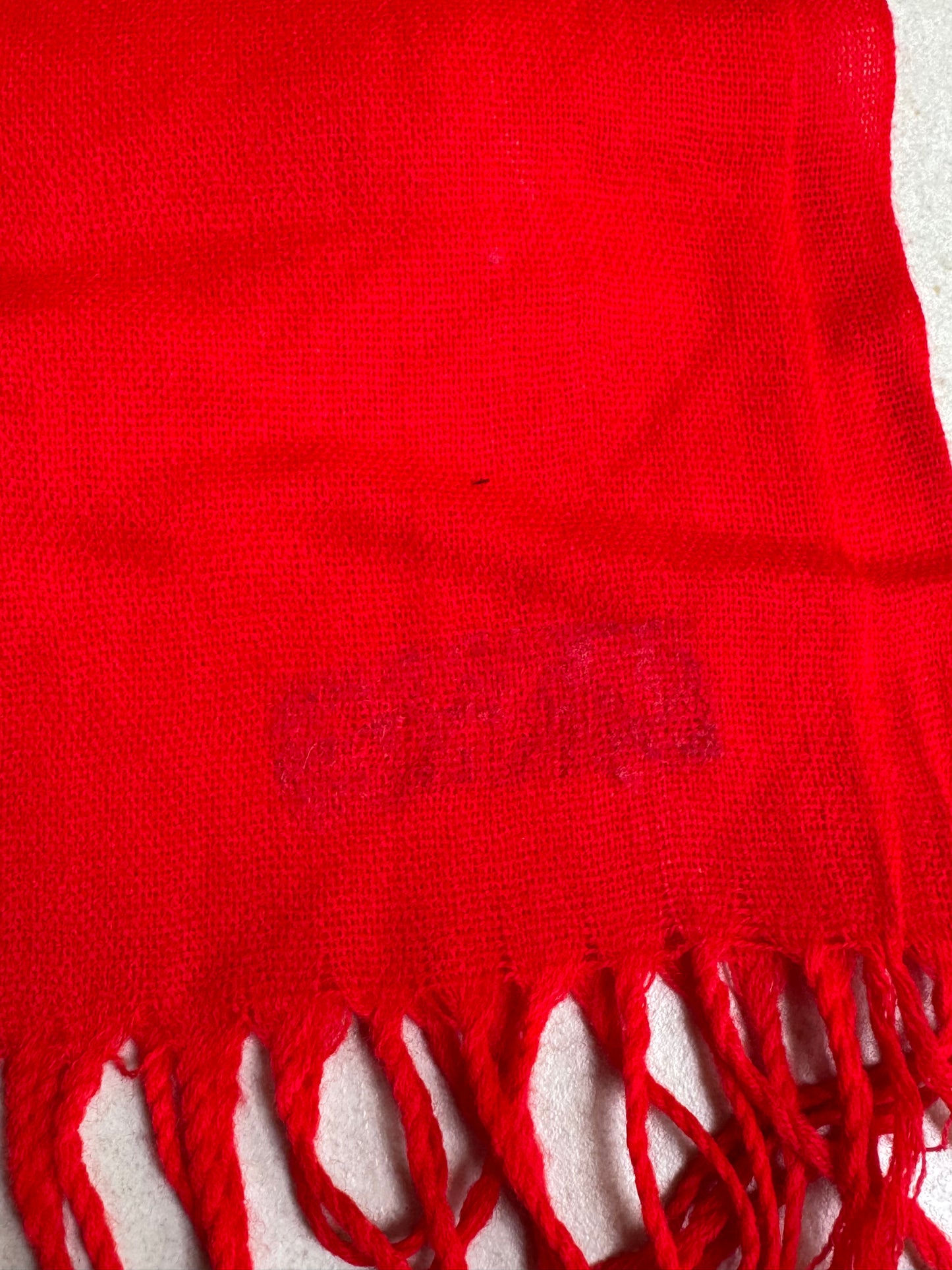 Pashmina sciarpa India rosso difettata