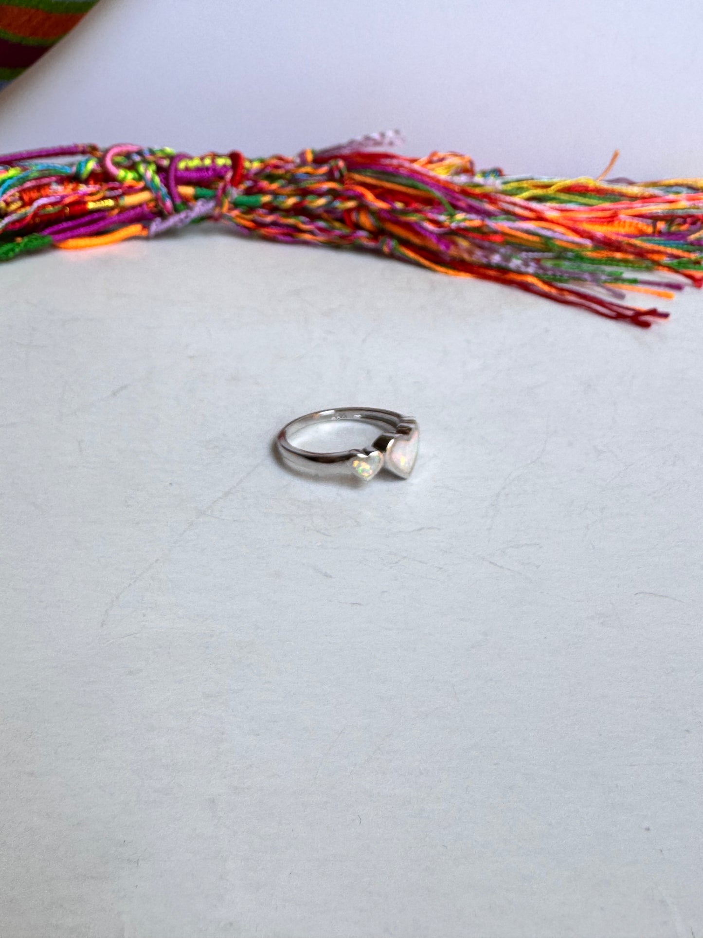 Anello argento 925 opale bianca misura 20 13OP