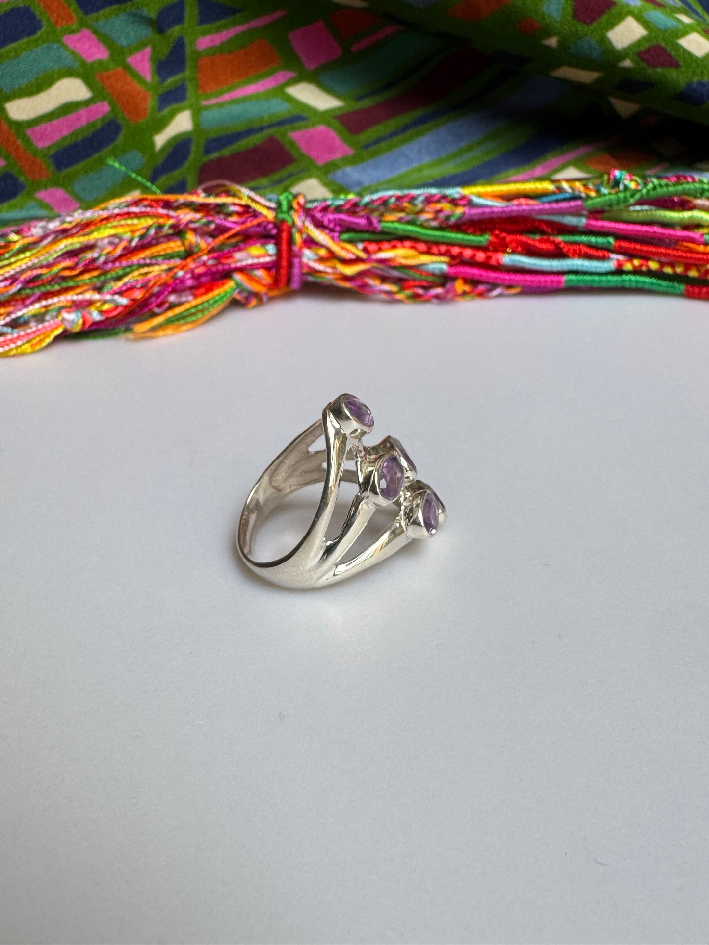 925 silver amethyst ring size 19/20 - 6A