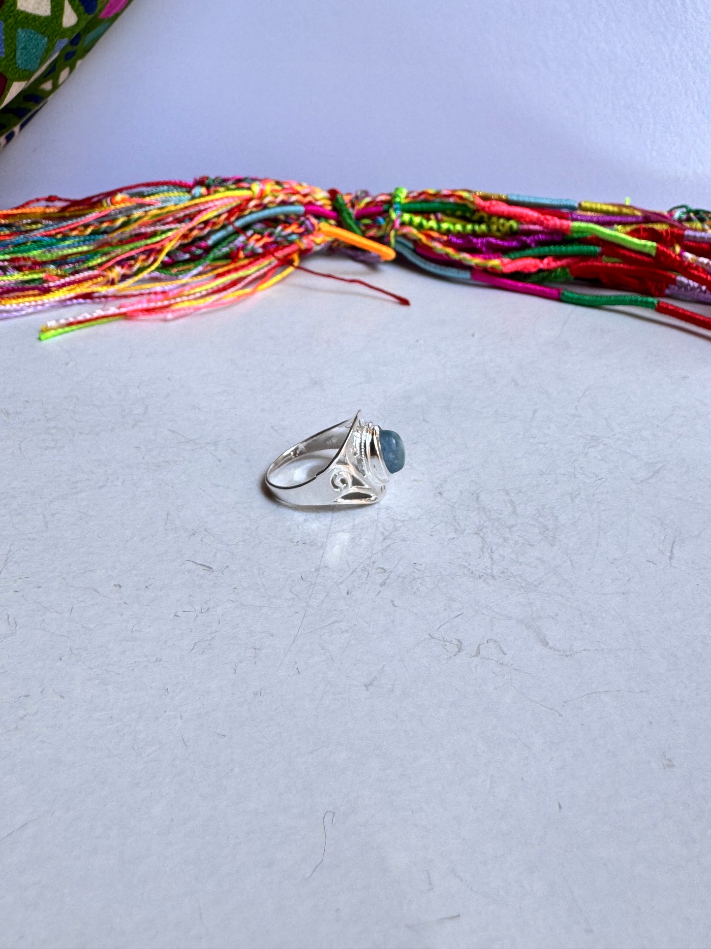 Anello argento 925 acquamarina misura 12 - 19UM
