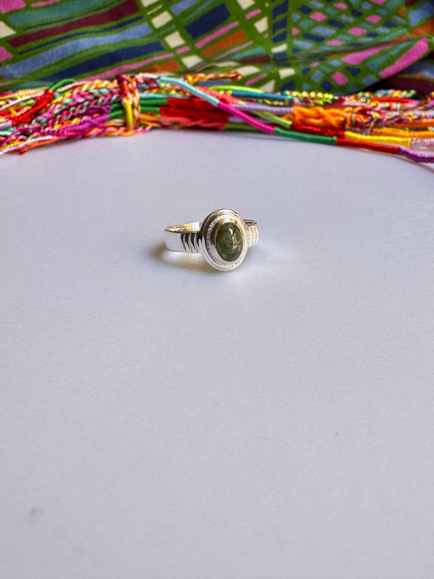 925 Silber Turmalin Ring Größe 11 - TA19