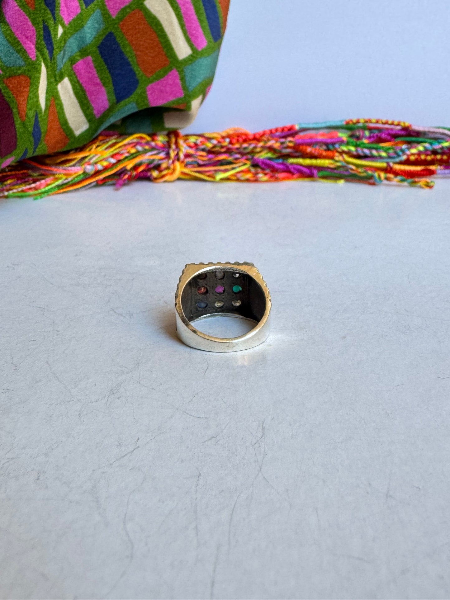 Ring Silber 925 Navaratna Größe 13 -MP5
