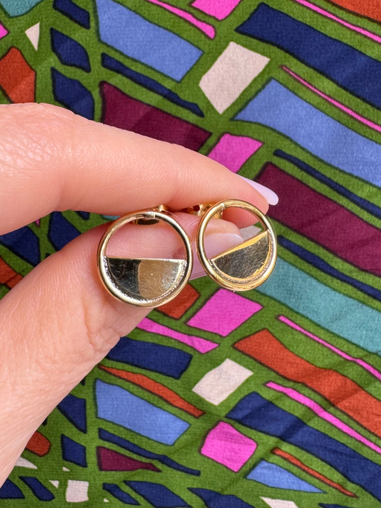 Golden boho earrings lobe