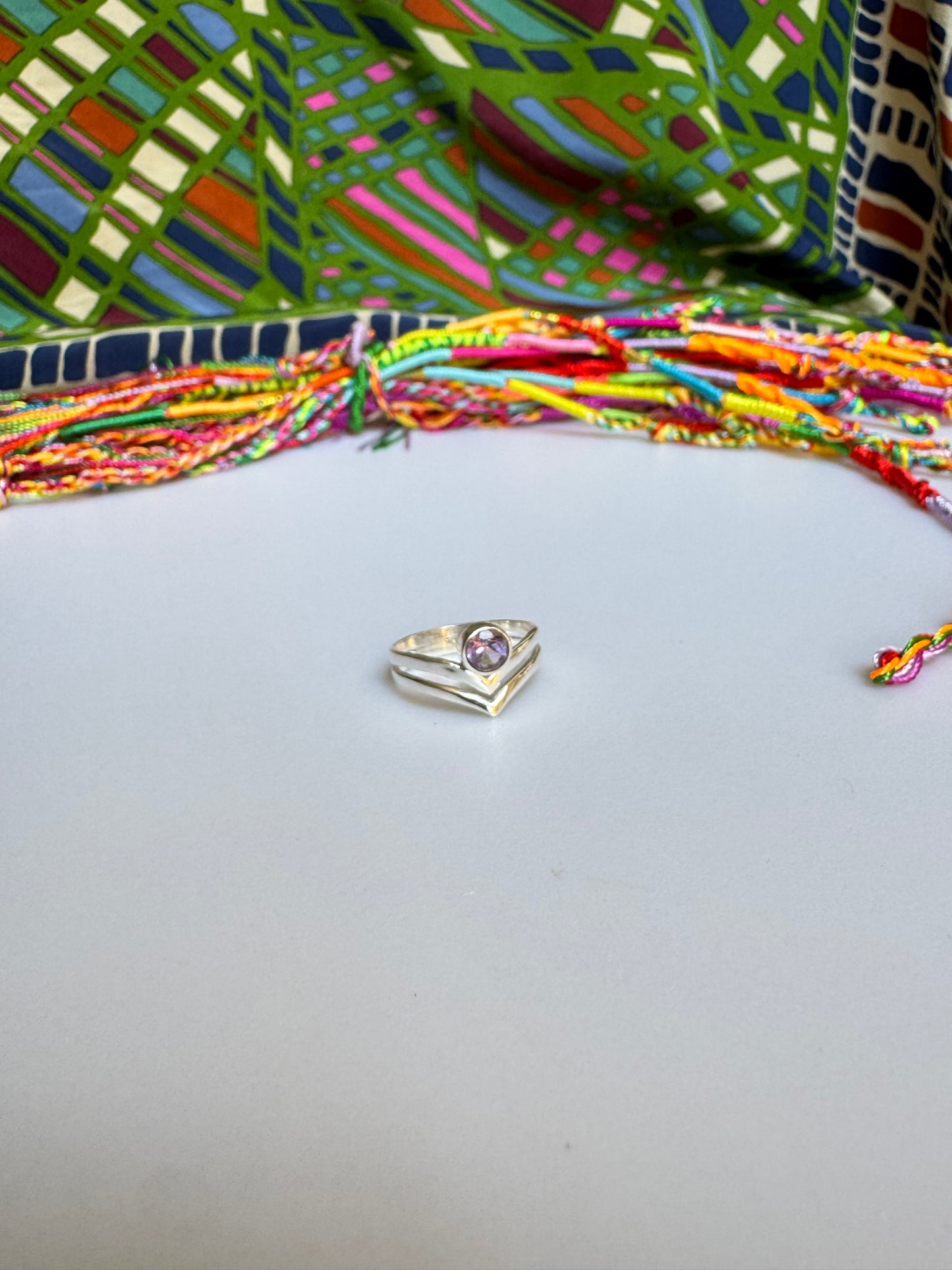 925 silver amethyst ring size 14/15 -G64