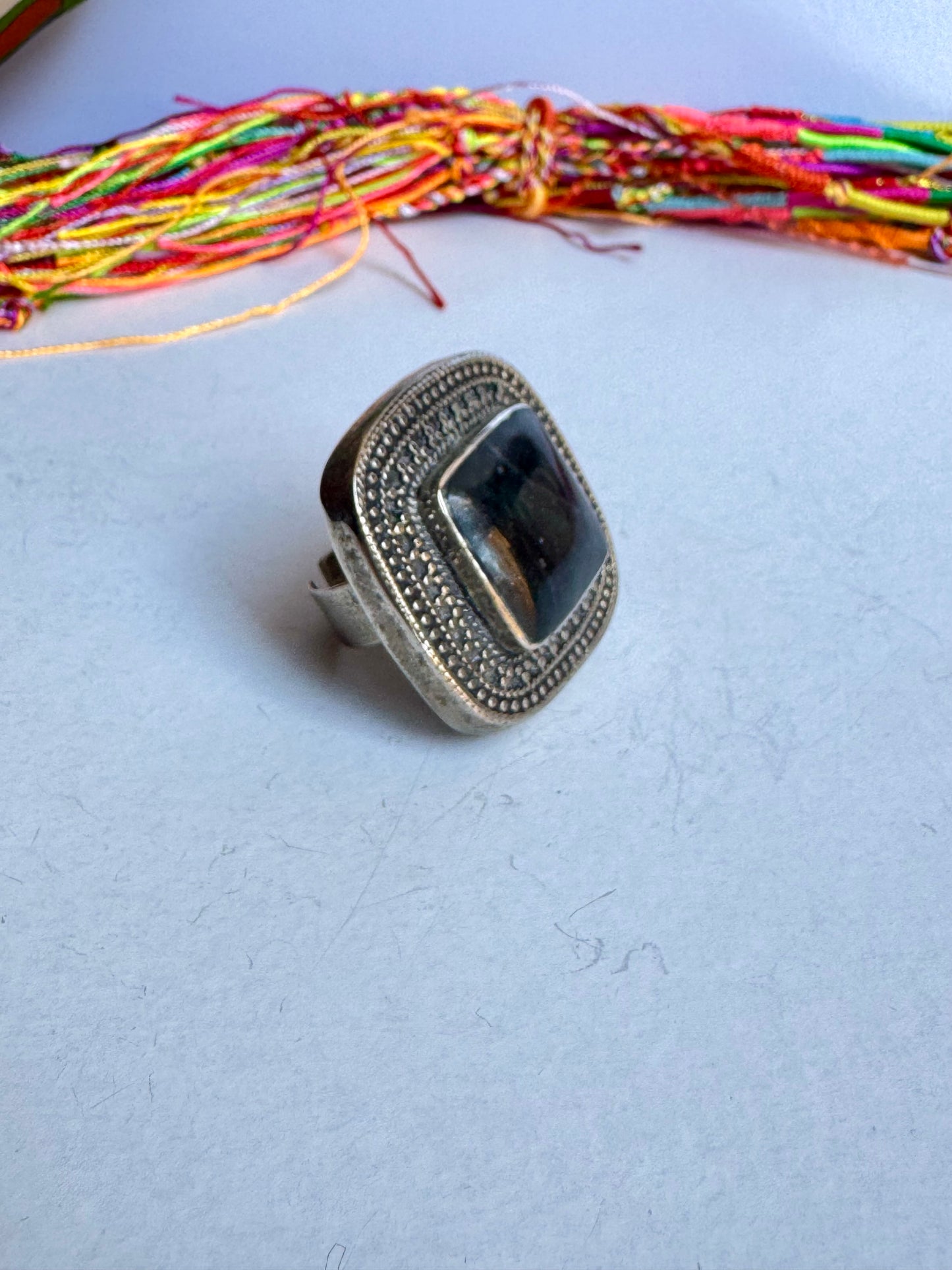 Anello antico pietra agata vintage regolabile