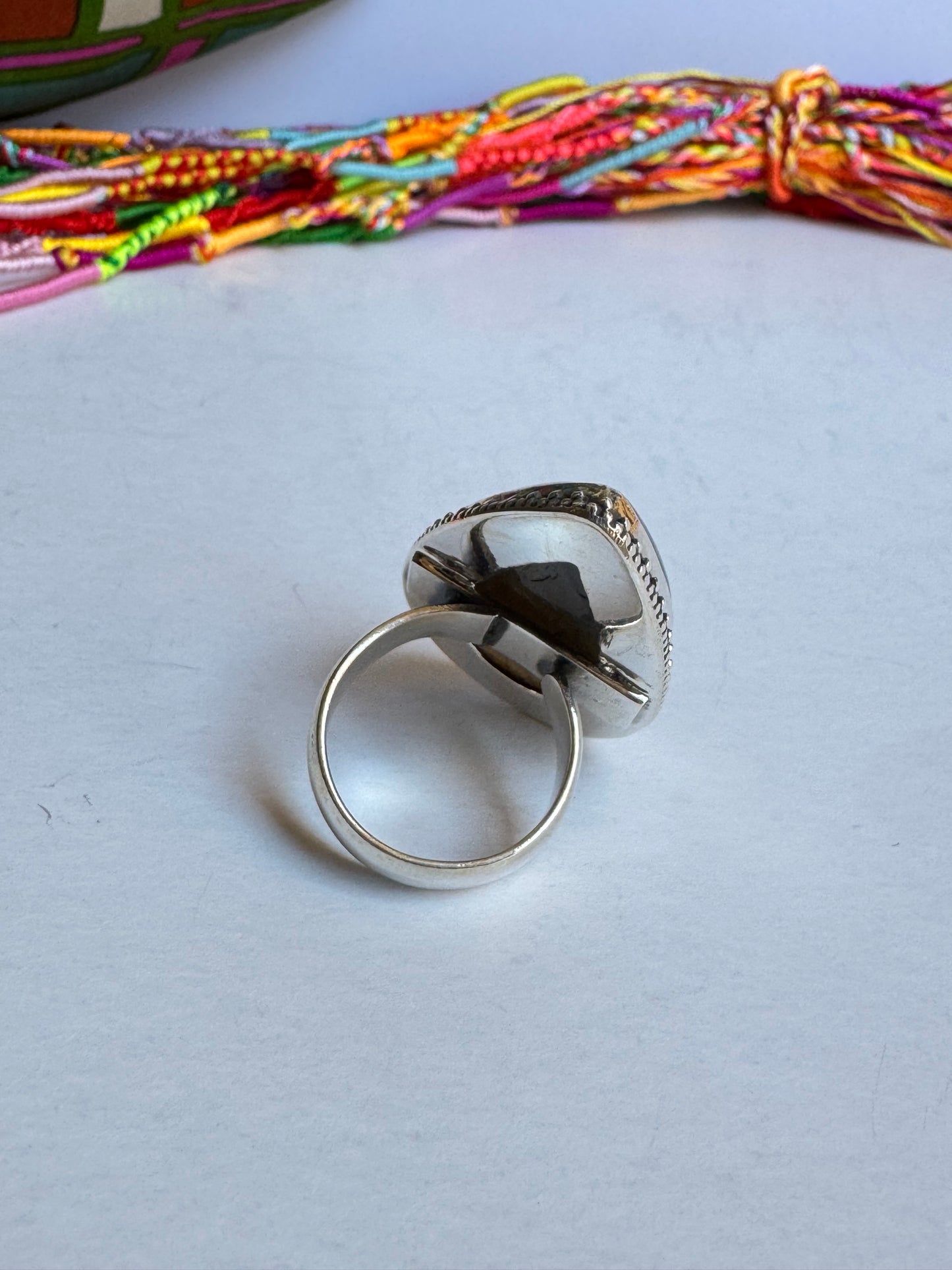 Anello argento 925 labradorite misura 17/18 regolabile - 1LO