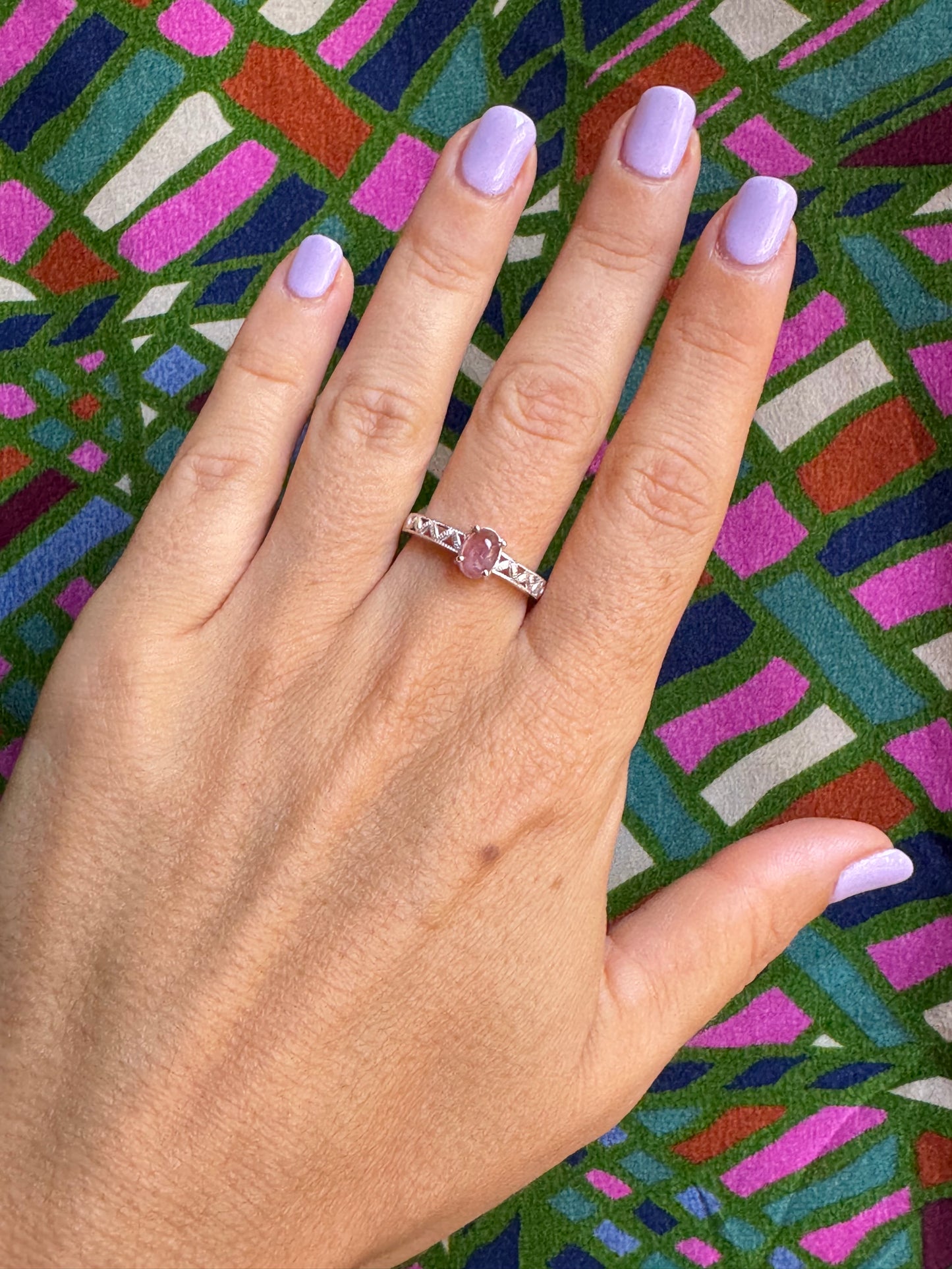 925 Silber Turmalin Ring Größe 19/20 - TA23