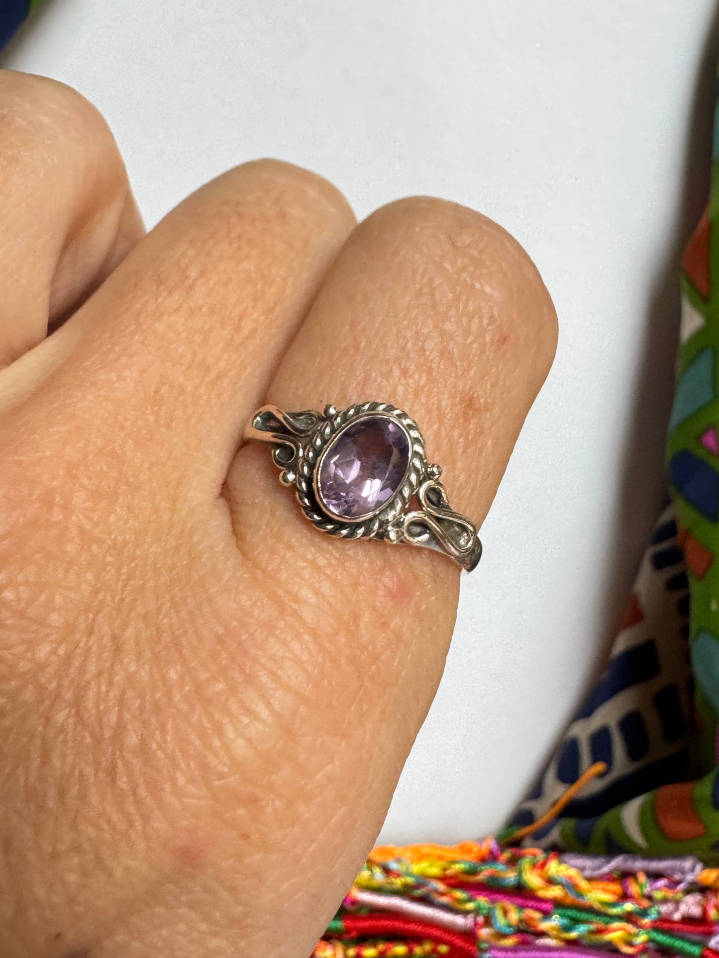 Anello argento 925 ametista misura 19 - 6AME