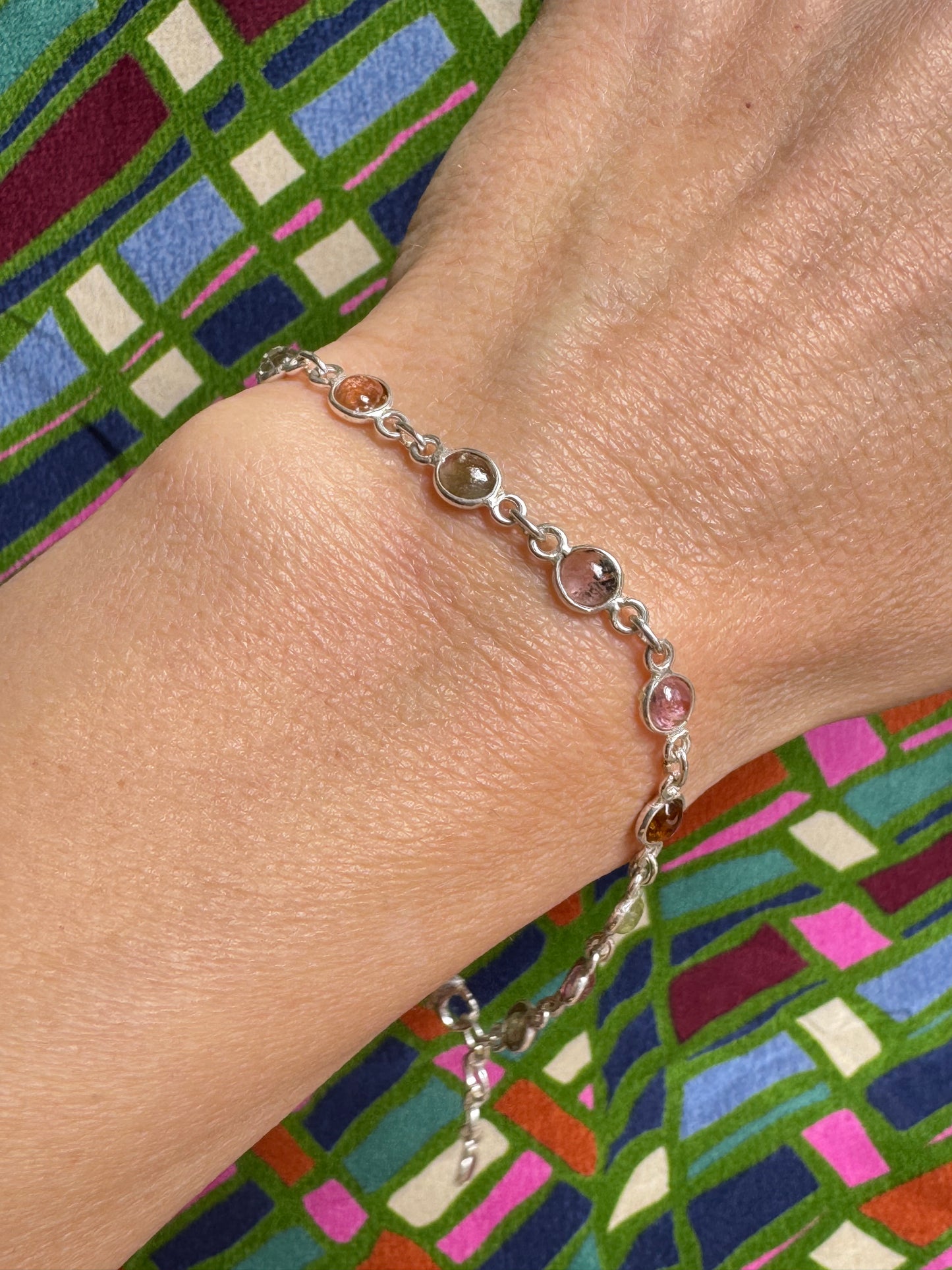 925 Silber Armband Turmaline B47