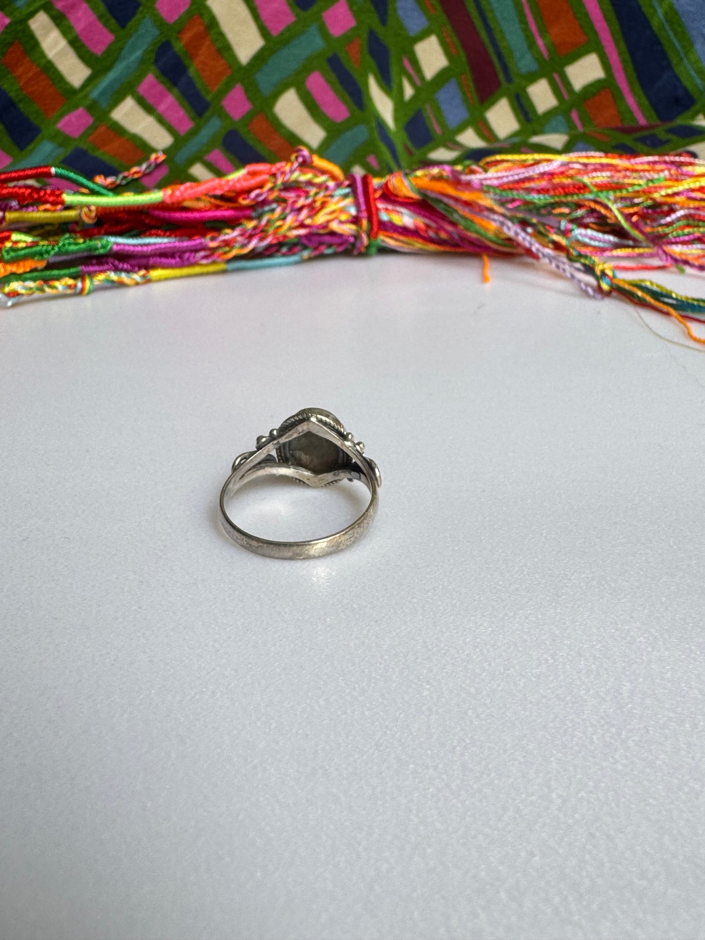 Labradoritring aus 925er Sterlingsilber, Größe 16/17 - 7LA