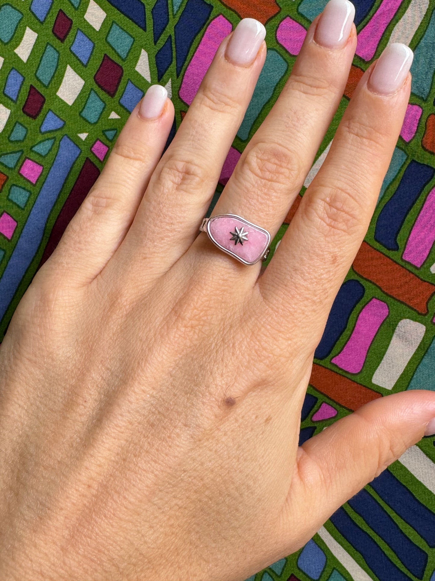 Pink steel ring