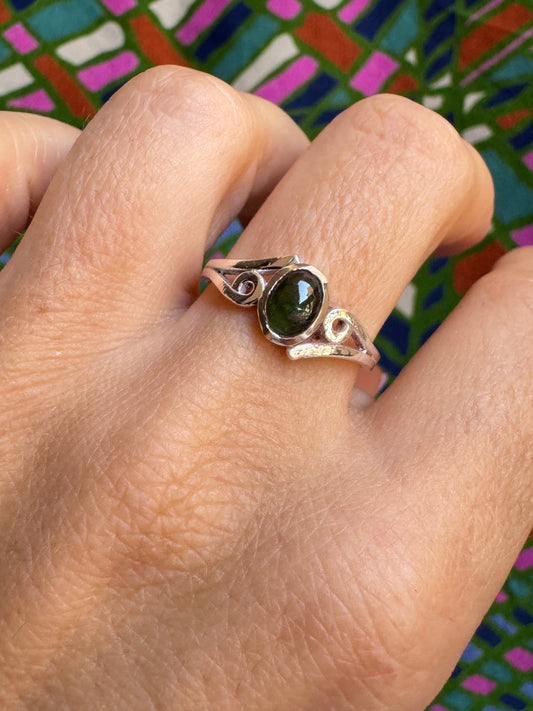 925 Silber Turmalin Ring Größe 17 - TA26