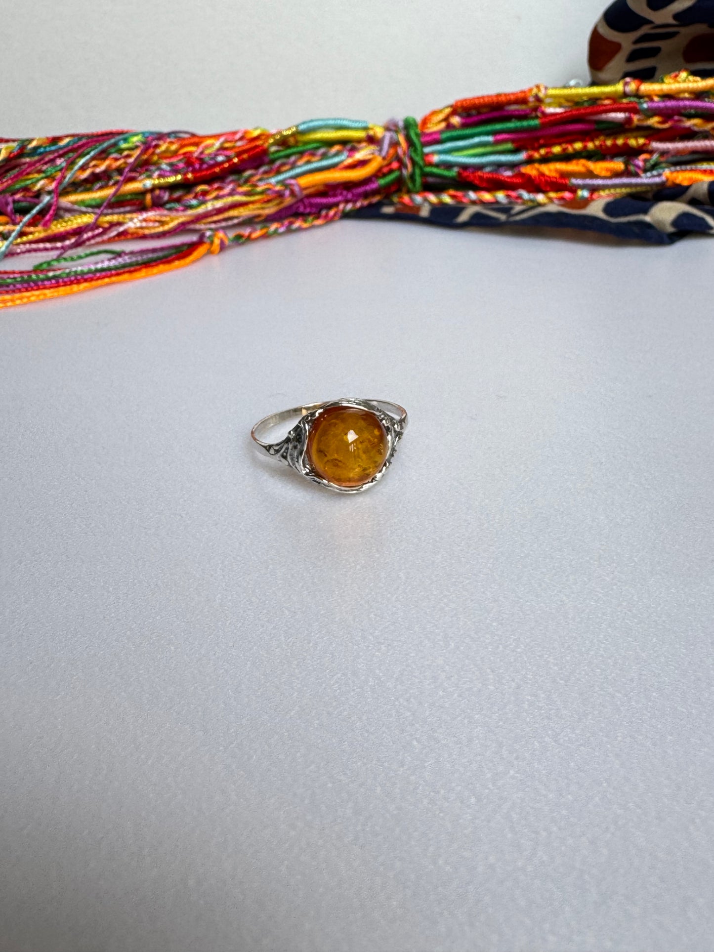 Anello argento 925 ambra misura 22 - 11AMB