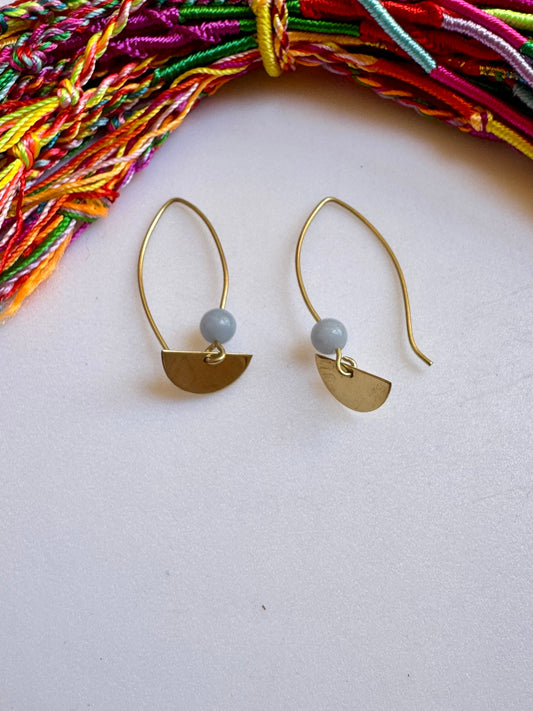 Orecchini boho dorato celeste