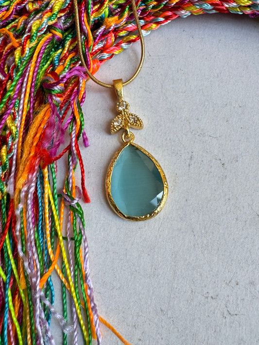 Celestial drop stone pendant