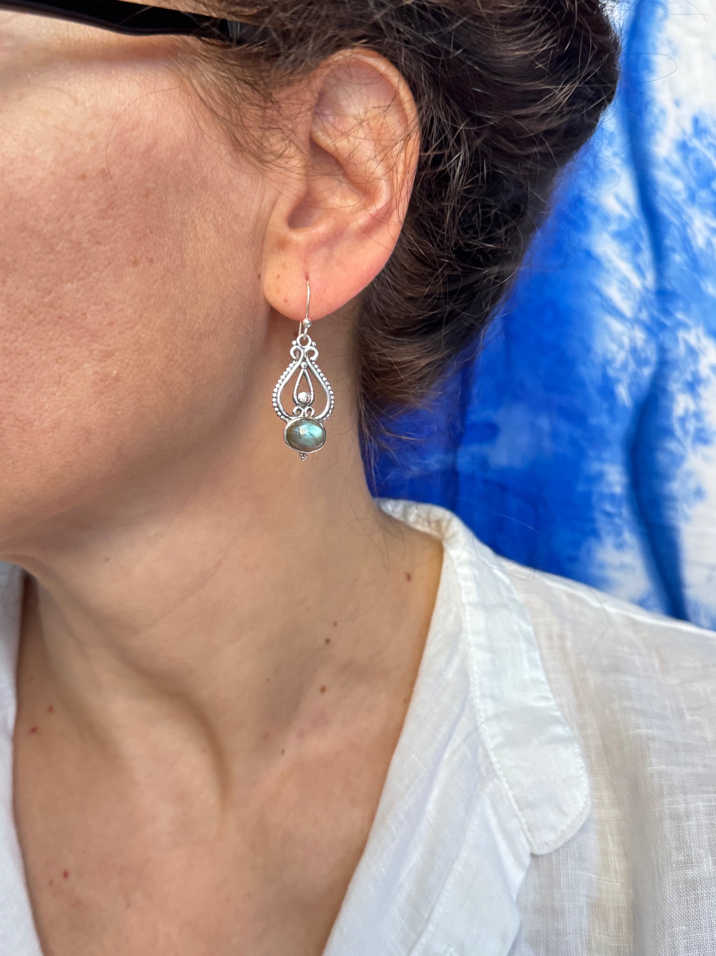 Orecchini argento 925 labradorite A22