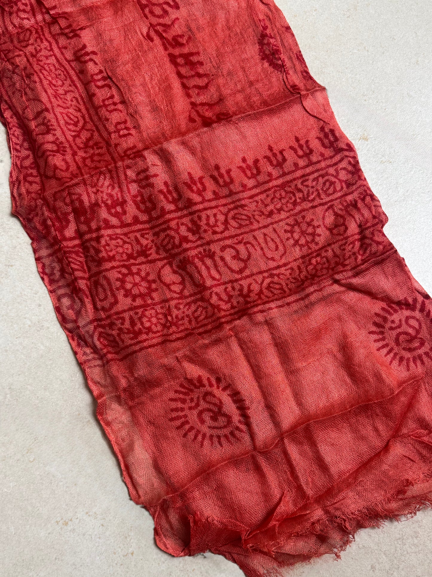 Pashmina sciarpa India arancio ohm e Shiva