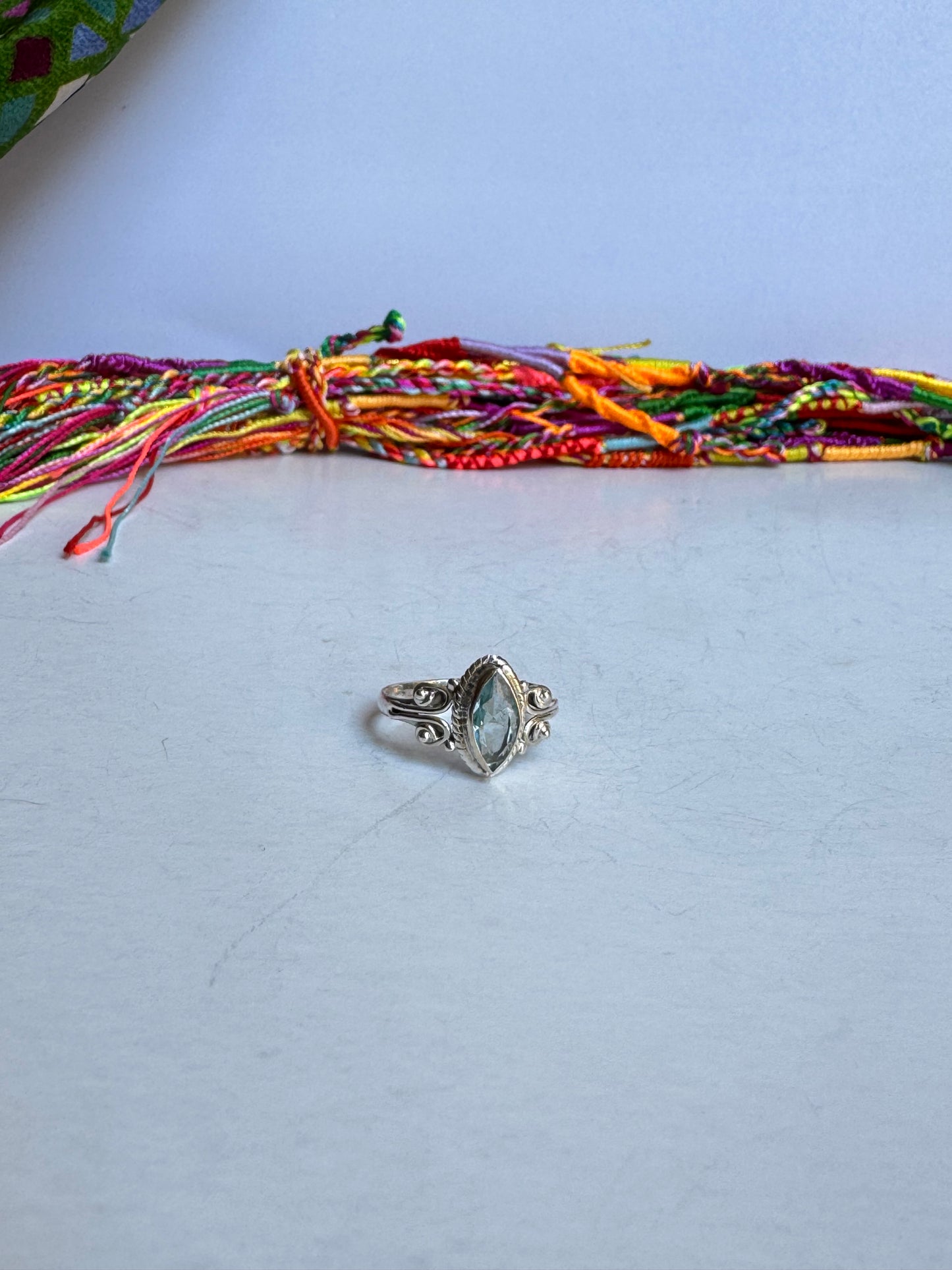 Anello argento 925 acquamarina misura 14/15 - 9UM