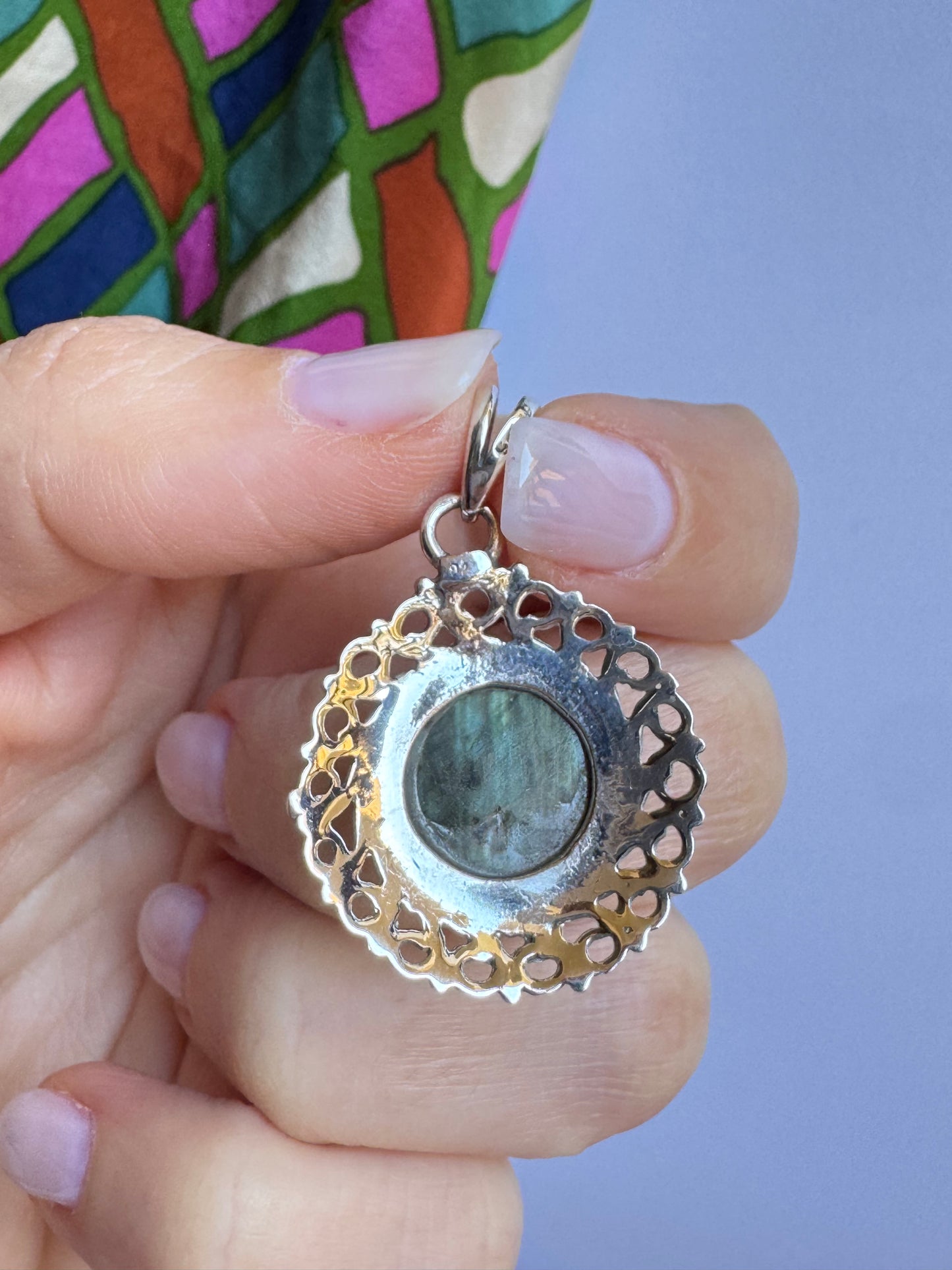 Ciondolo pendente  argento 925 labradorite 2K