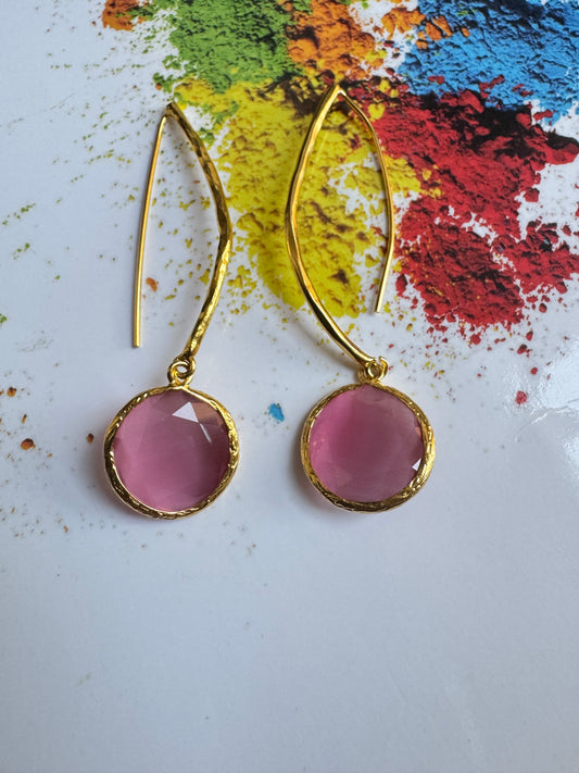Orecchini lunghi rosa
