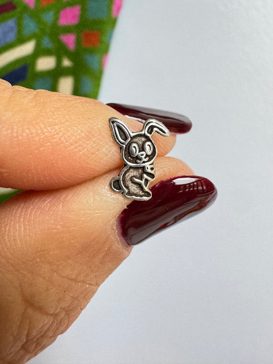 925 silver single lobe rabbit earring