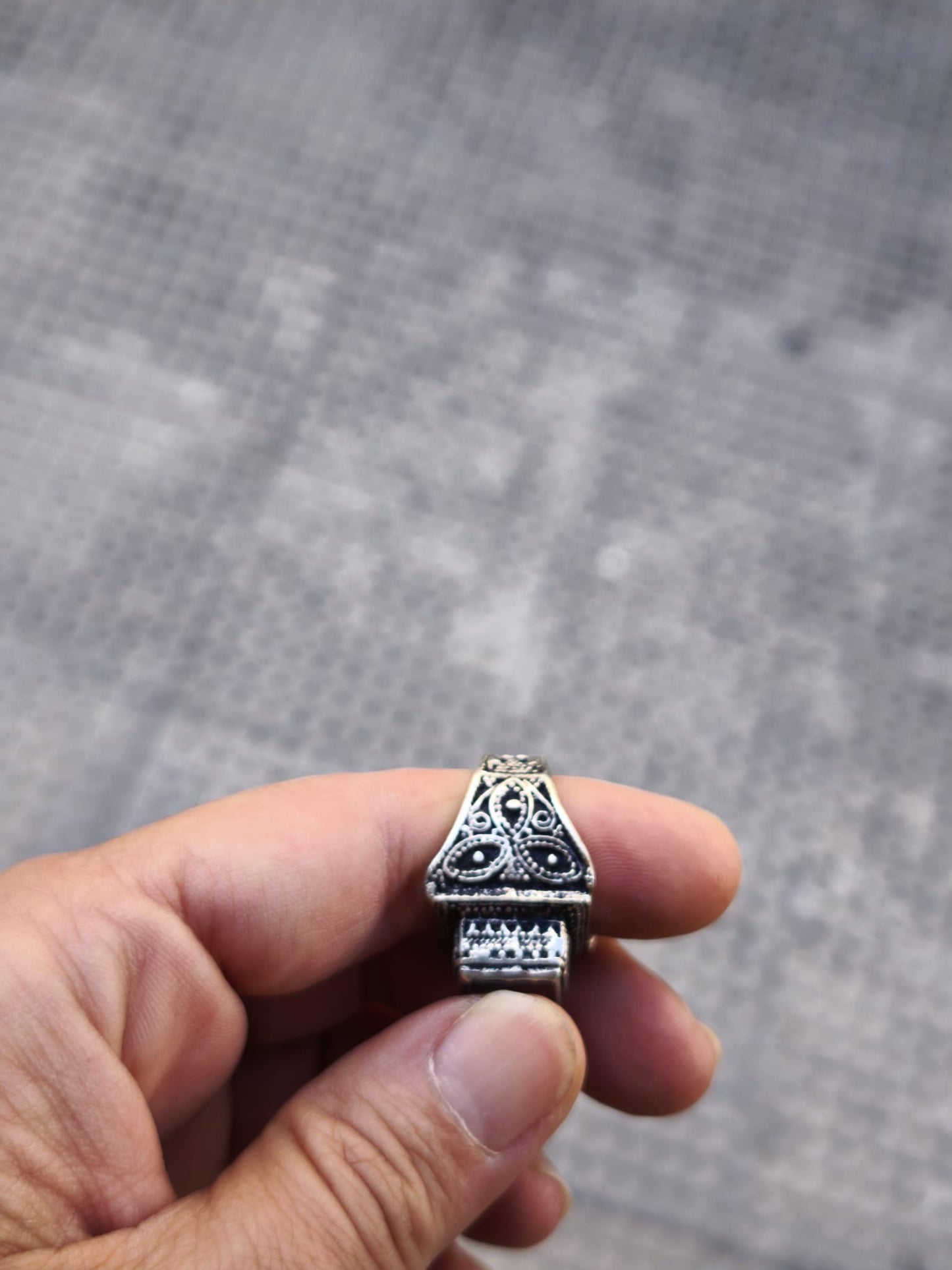 Anello antico pietra agata vintage misura 17 Salyha