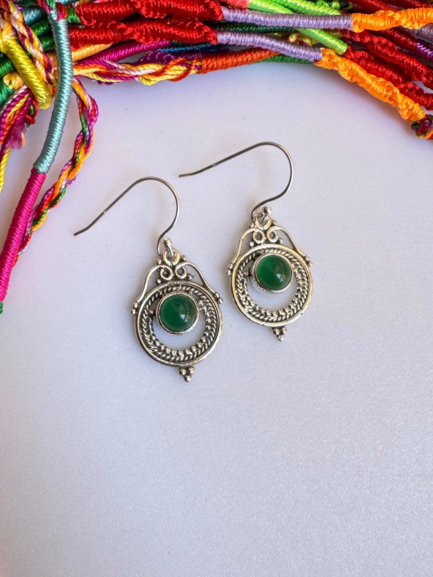 Orecchini argento925 onice verde R11