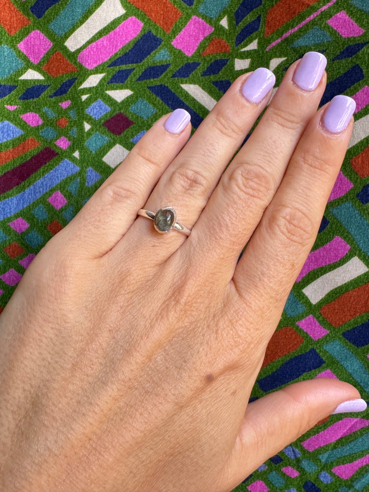 925 Silber Turmalin Ring Größe 14 - TA18