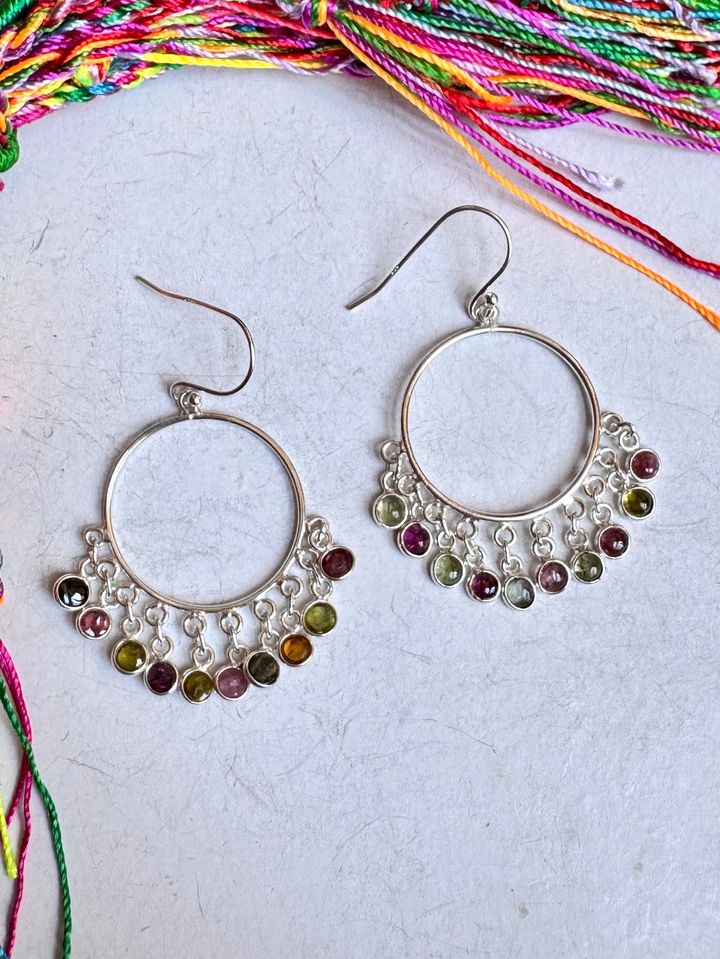 Orecchini argento 925 tormalina A27