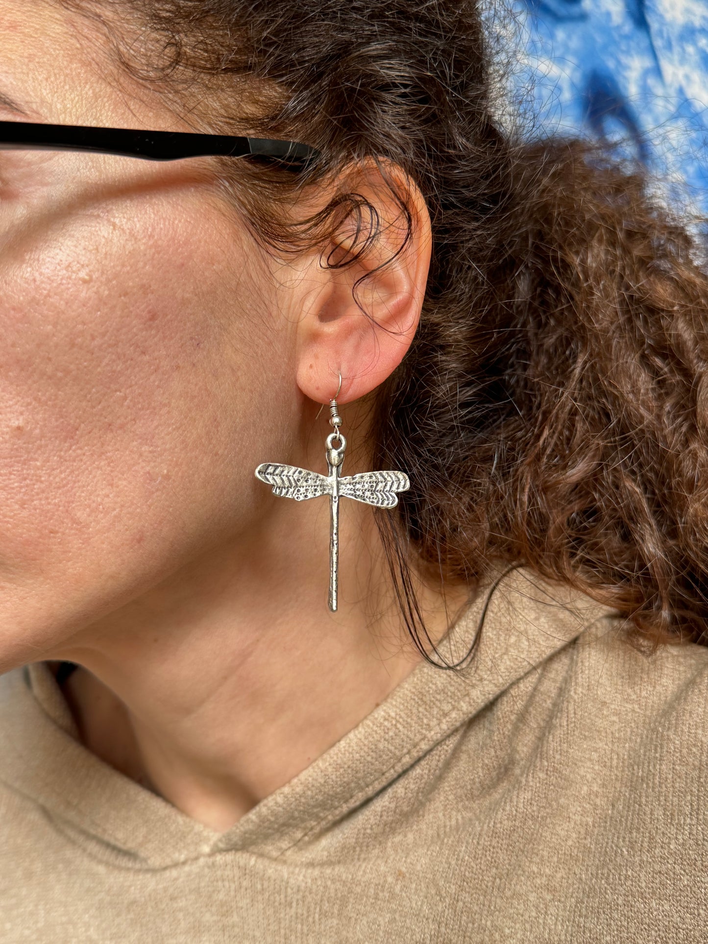 Zamak dragonfly earrings